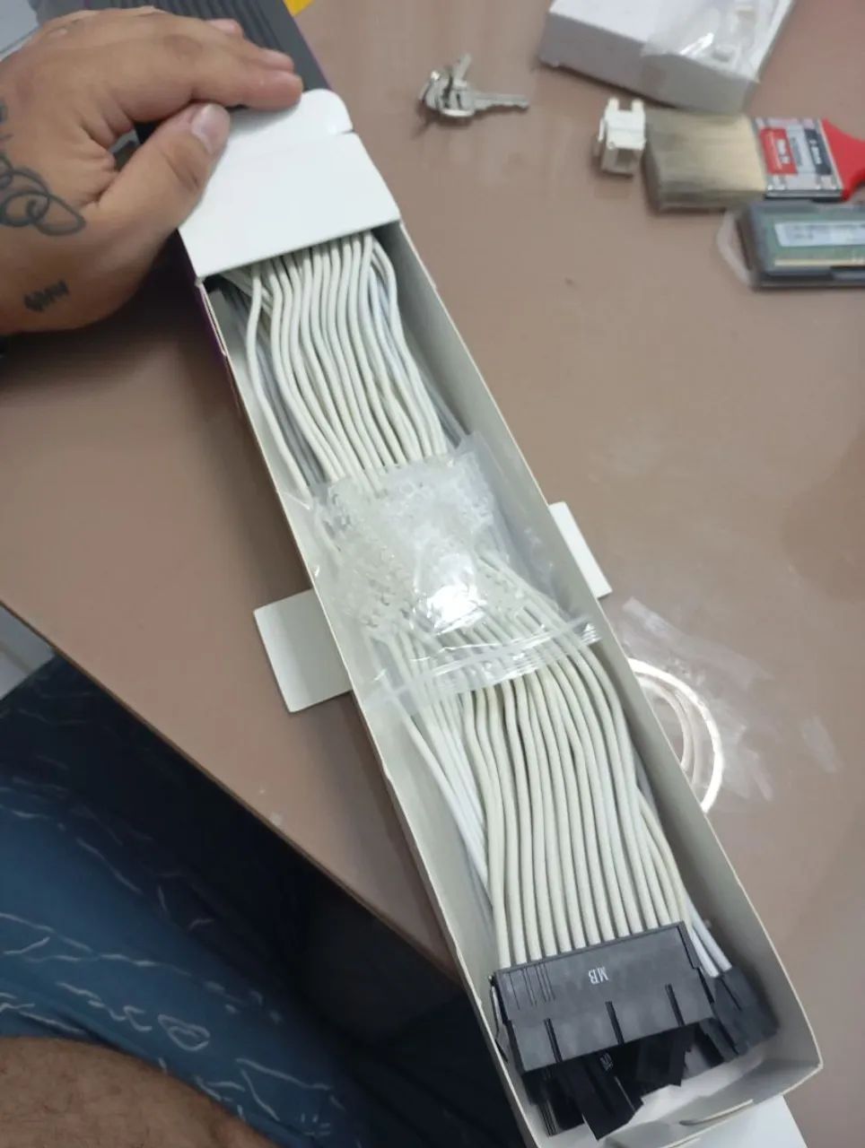 Cabos sleeve cooler master brancos usado. - Foto 3