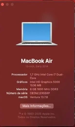 MacBook Air 13" (Early 2014) - Intel Core i7 / 8 GB RAM - Foto 3