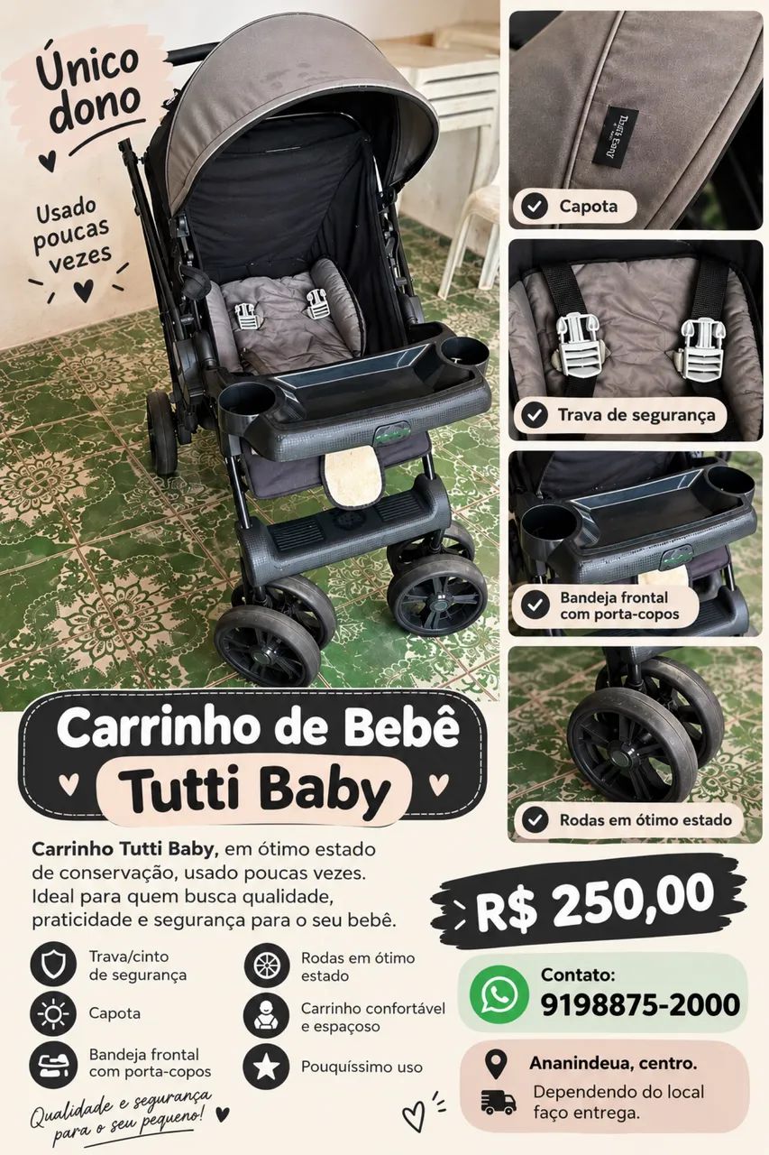 Carrinho de bebê tutti baby - Foto 5