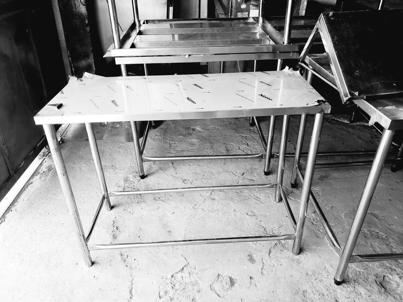 Mesa inox reforcada 115x48x90