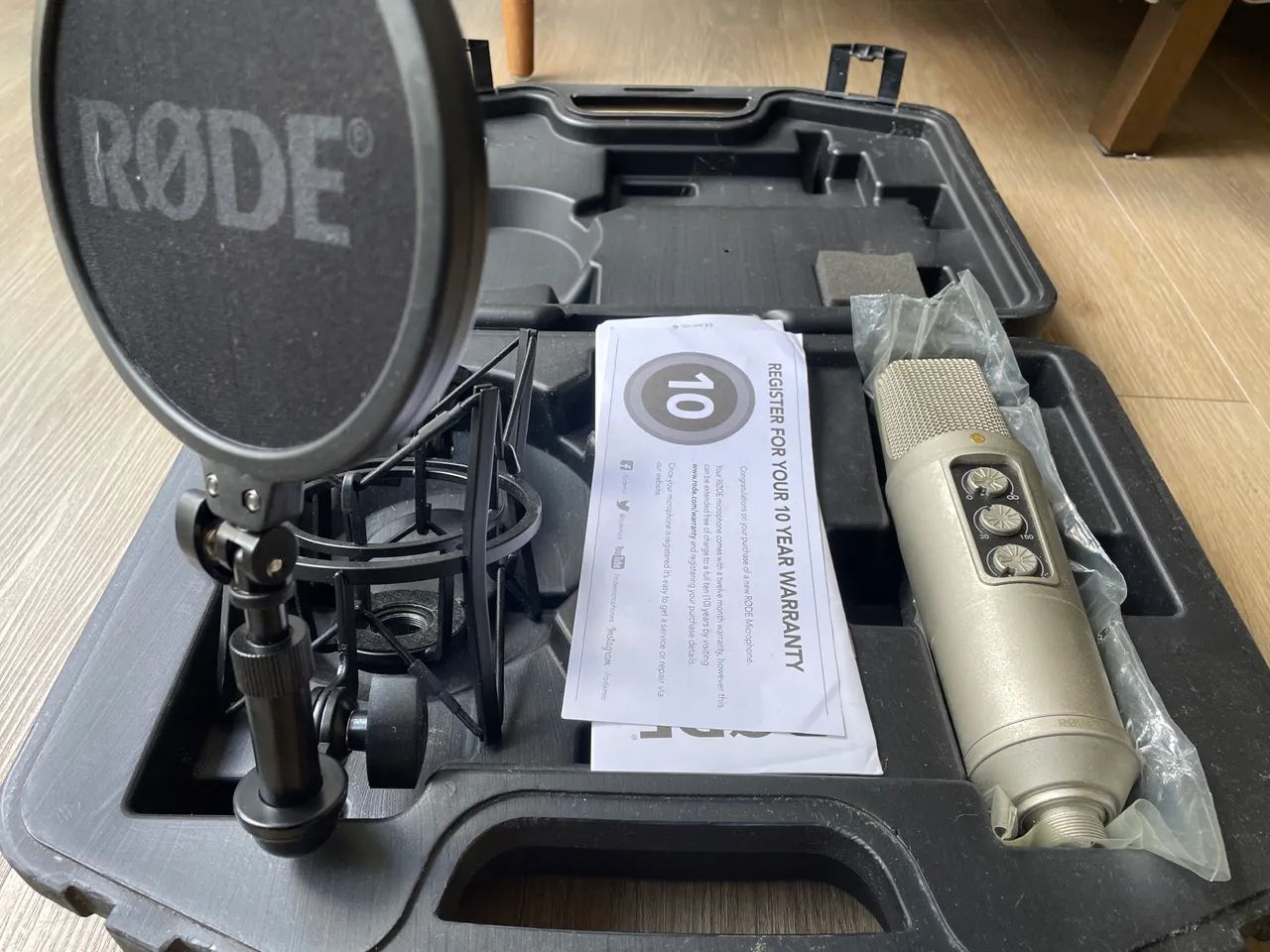 Microfone condensador Rode NT2000 + shockmount sm6 Rode com pop filter - Foto 2