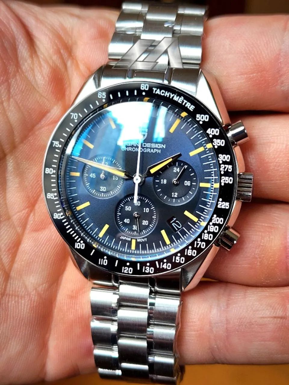 Relógio Pagani Design Moon Azul Speedmaster PD-1701 007 - Foto 2