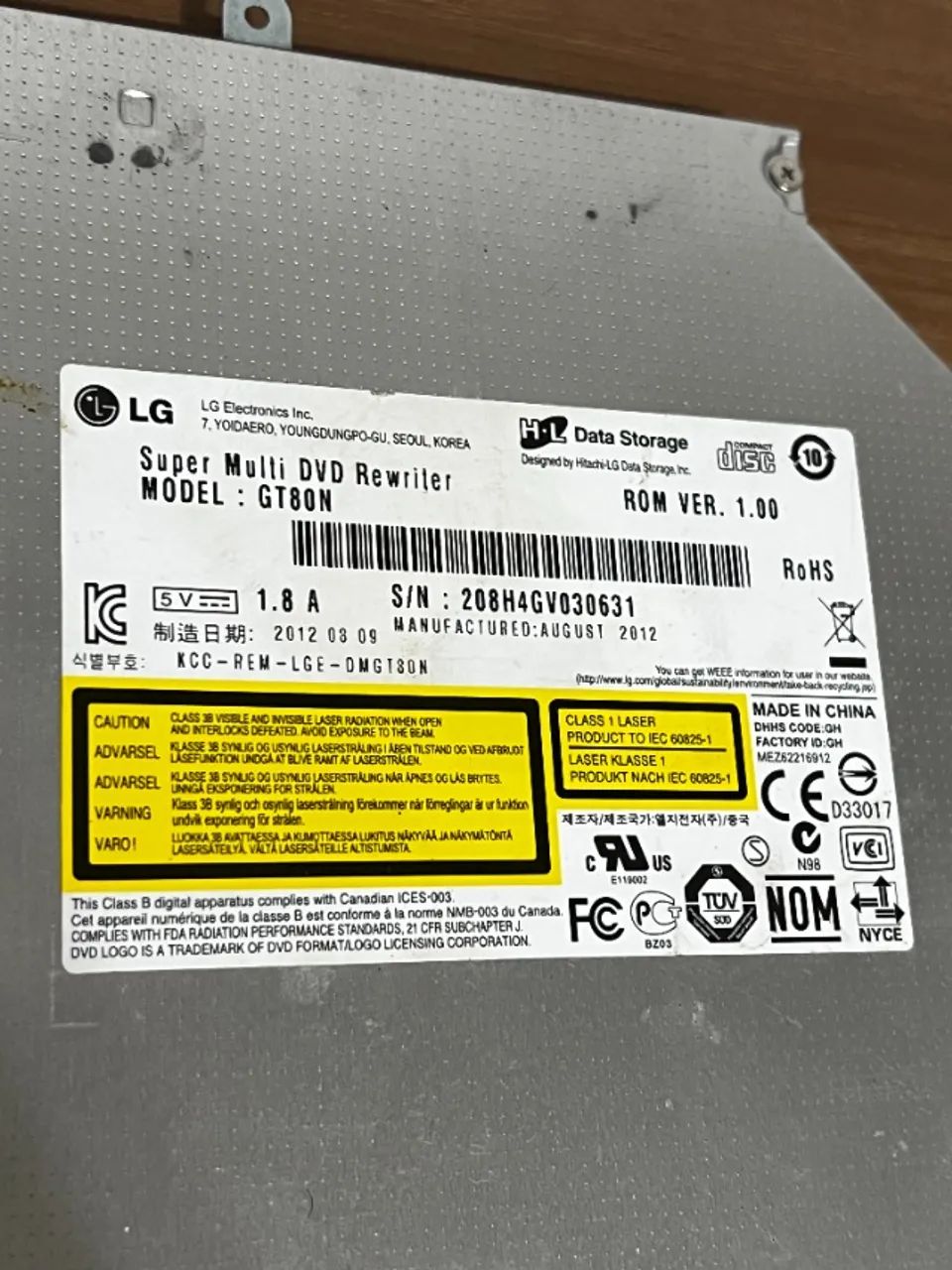 Gravador e Leitor CD/DVD Notebook LG GT80N - SATA - Foto 2