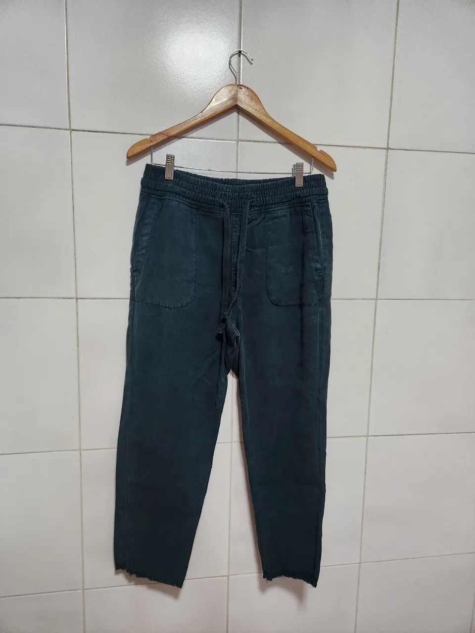 Calça Zara verde reta M