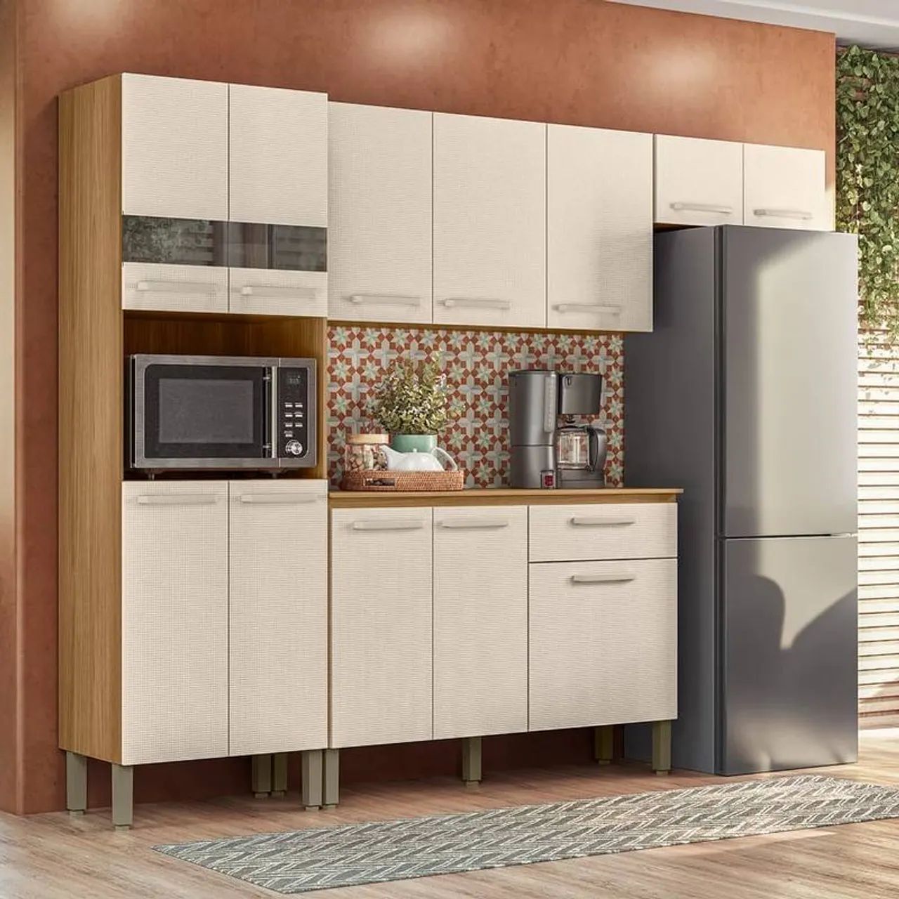 Cozinha Compacta Versalhes 4 peças com Balcão - Entrega Imediata!