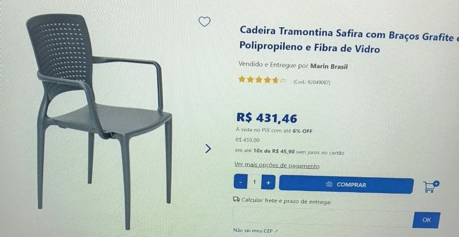 6 cadeiras Tranontina Bege Safira perfeito estado. - Foto 2