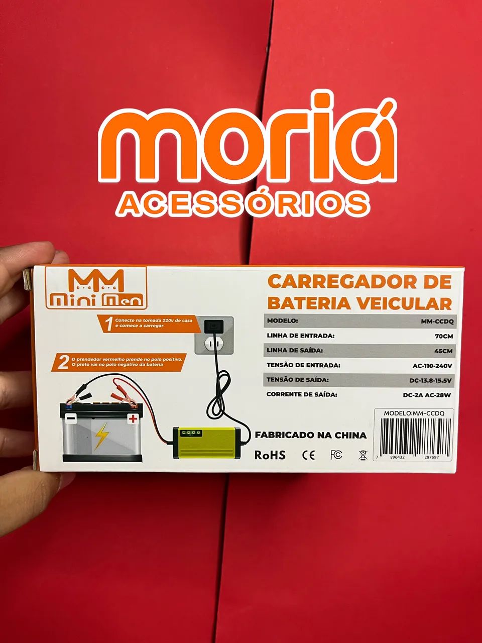 Carregador De Bateria, veicular Carregador Carro Automotivo Moto Bivolt - Foto 4