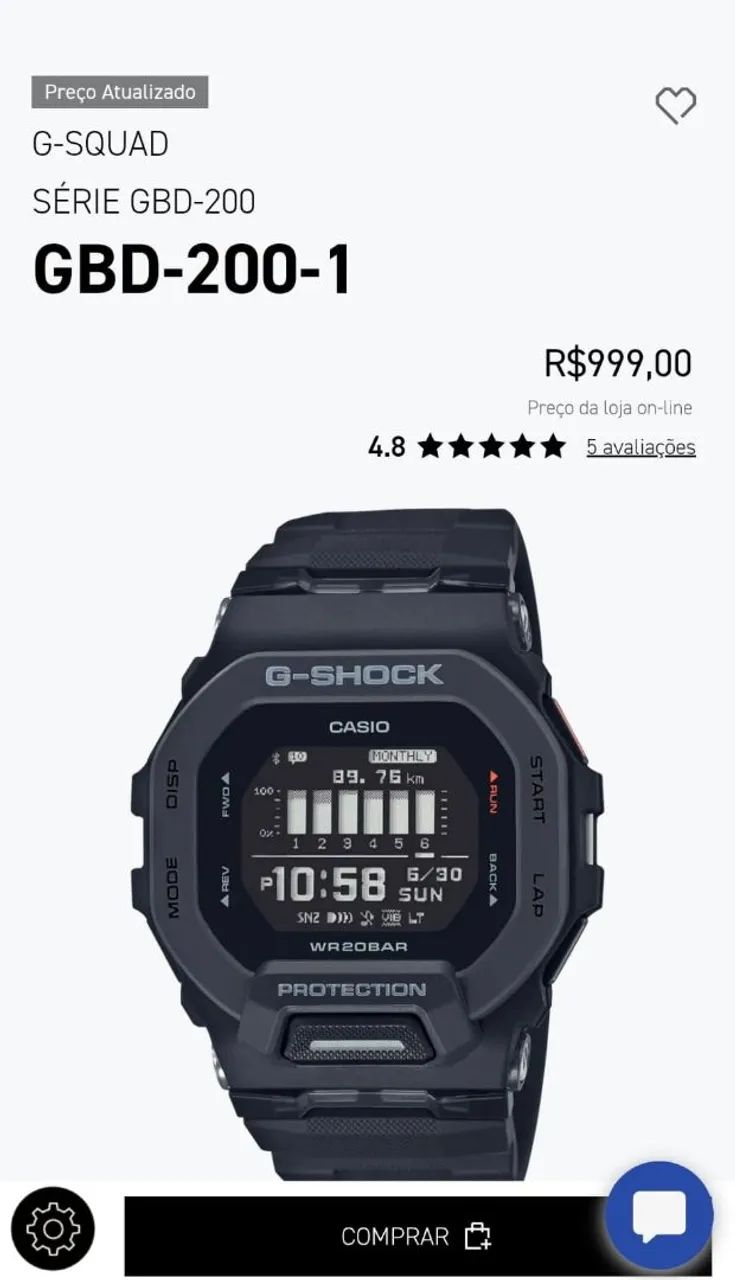 Relógio Casio G-shock GBD-200