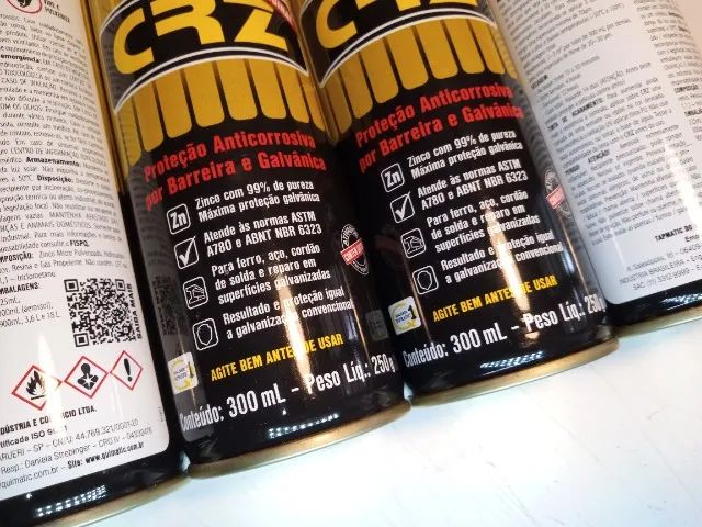 Kit 4 latas CRZ Galvanização a frio spray 300ml Quimatic Tapmatic.  - Foto 3