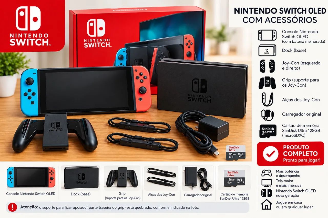 Nintendo Switch completo (V2) usado  - Foto 4