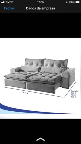 SOFA RETRATIL RECLINÁVEL MÁXIMO PLUS 2,50 MTS