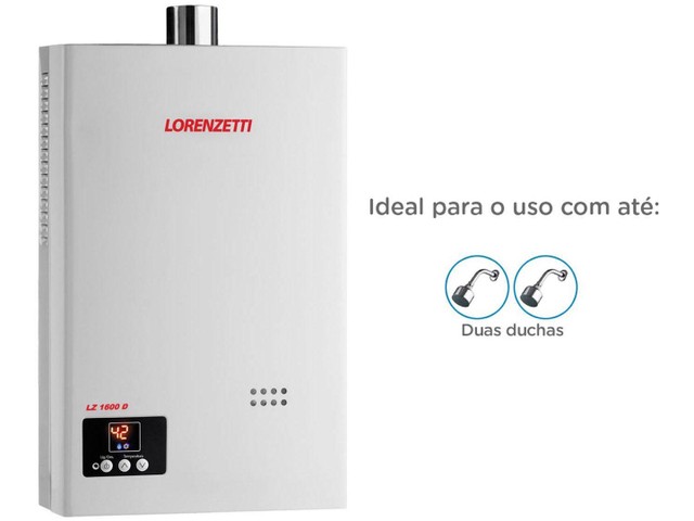 Aquecedor de água para casa ou apartamento a gás digital Lorenzetti até 2 duchas - Foto 3