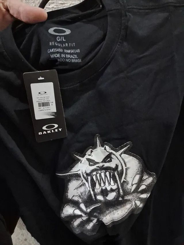 Camiseta Oakley Digi Skull Masculina - Preto