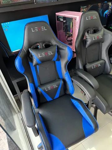 Cadeira Gamer Level  Preto/Azul: Domine o Game com Conforto e Estilo!