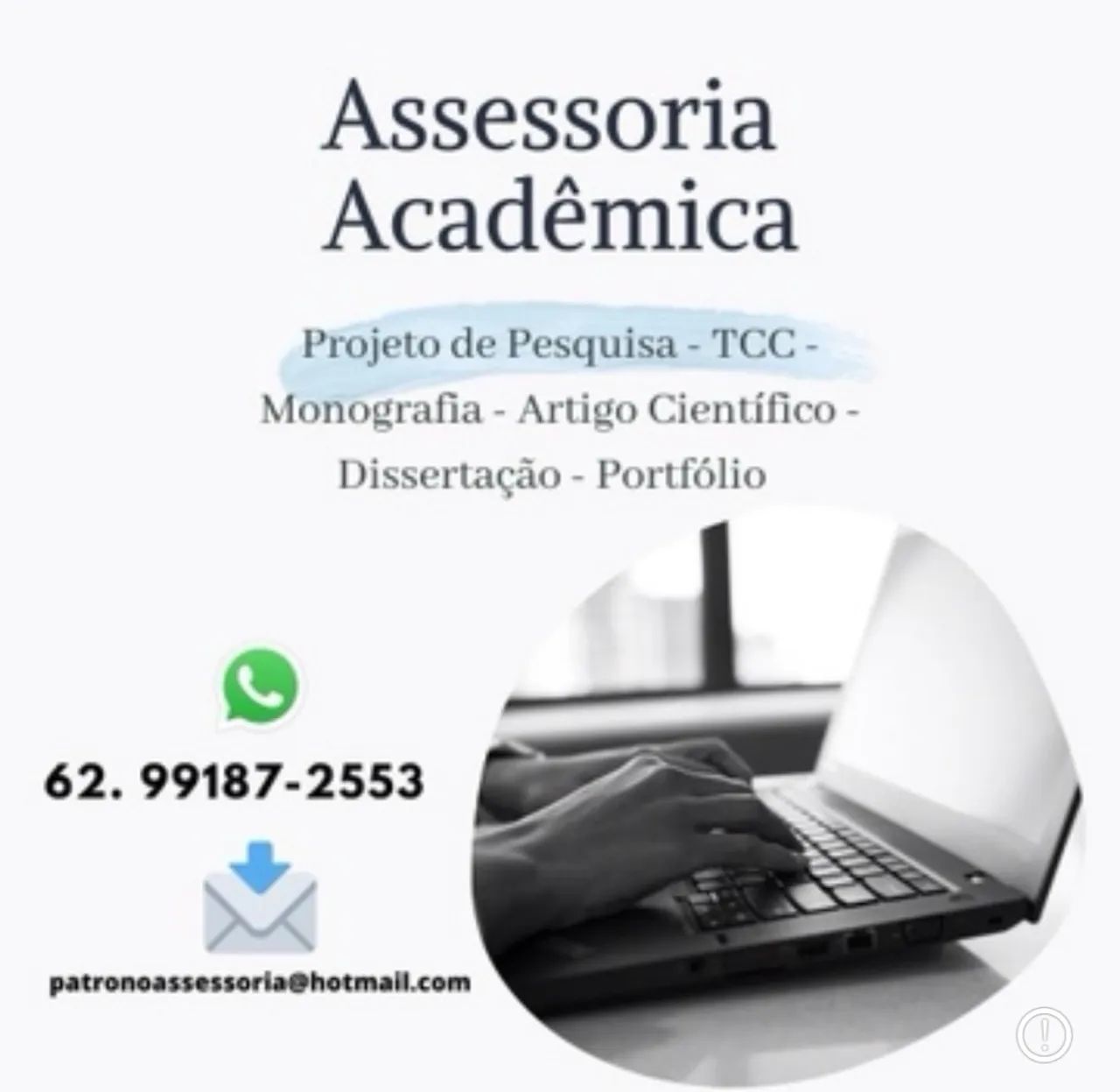 Assessoria TCC, monografia, artigo, relatórios.