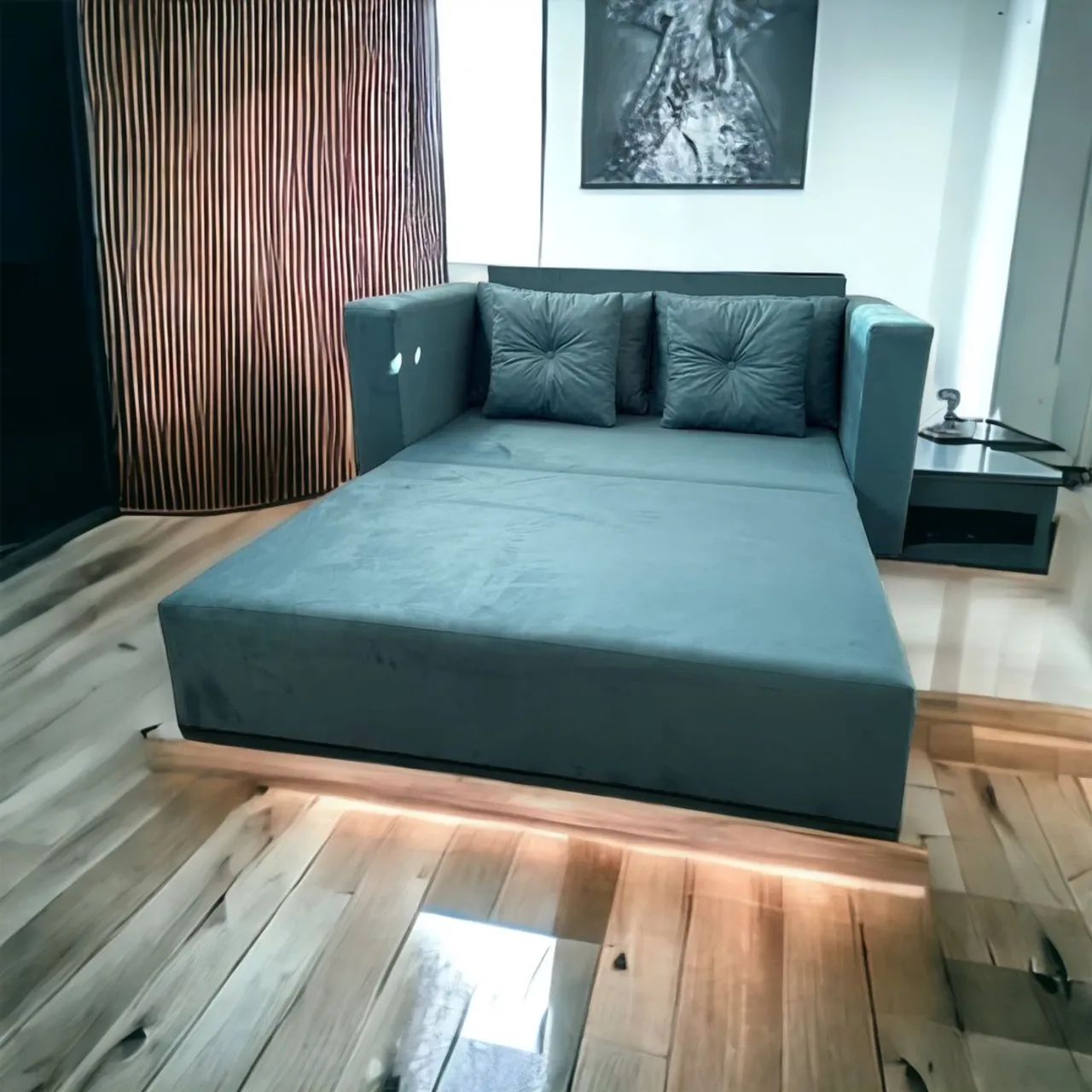 Sofá Cama Casal 2 Lugares 4 almofadas Direto de fábrica em cores diversas!!