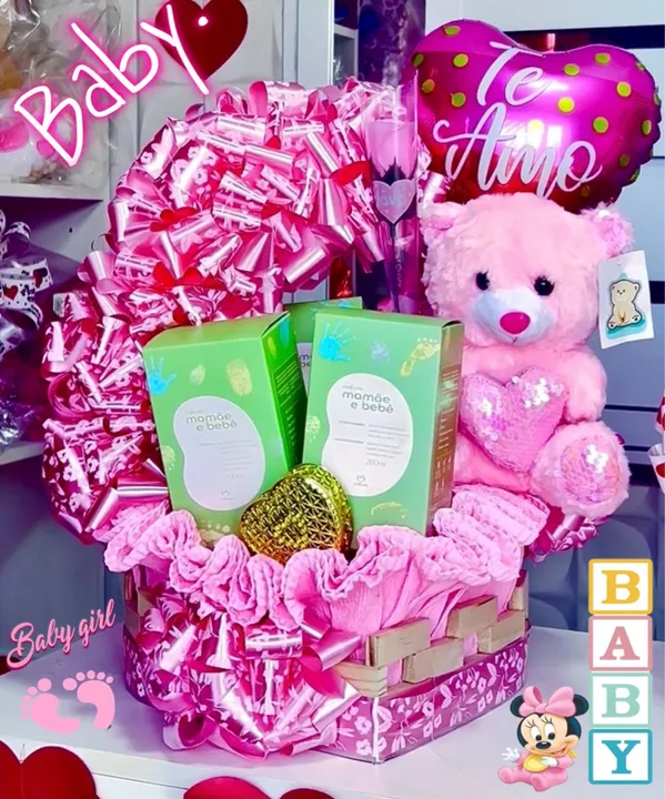 CESTAS BABY COM KIT MAMAE E BEBÊ NATURA E URSINHO