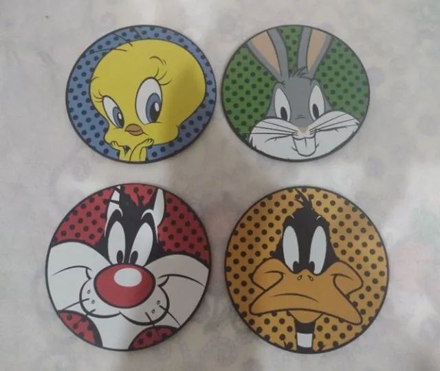 Kit porta copos colecionável looney tunes