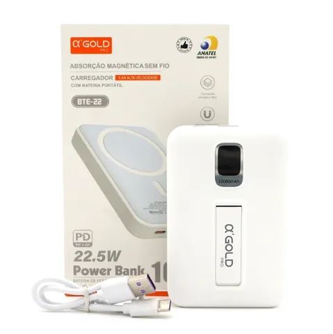 Carregador Portátil Power Bank Sem Fio Turbo 10000mah