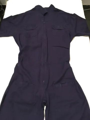 Macacão Brim Azul Marinho 100% algodão G
