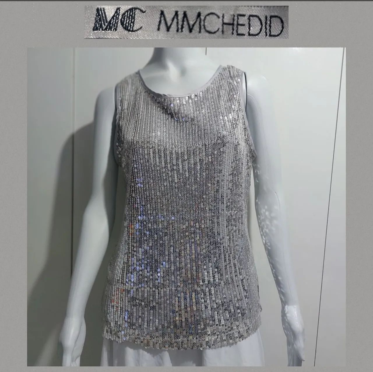 Blusa de paete Prata