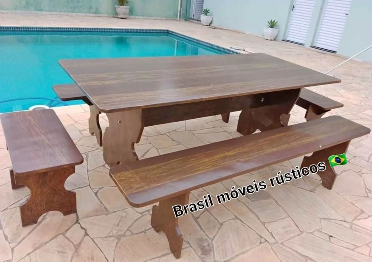 Mesa pedra de ardósia pintada para área externa  - Foto 2