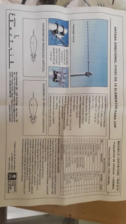 Antena Yagi 1.2ghz de 15 Elementos para UHF