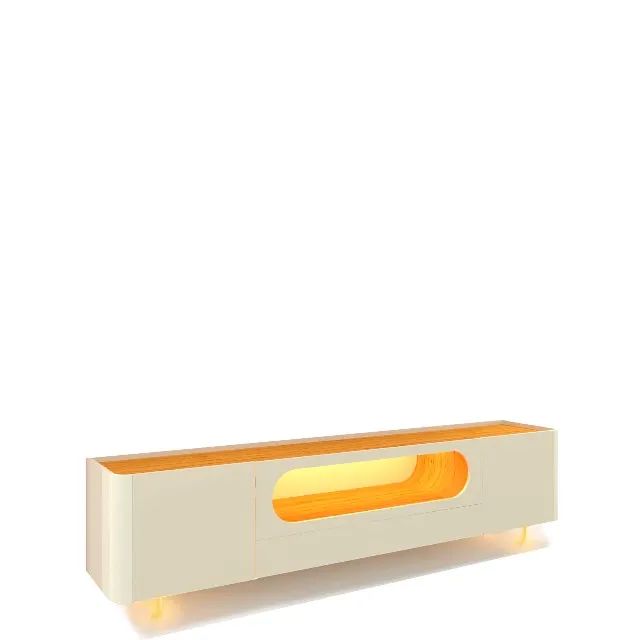 RACK 100% MDF COM LED E PÉS EM VIDRO 2 PORTAS 1 GAVETA  - Foto 2