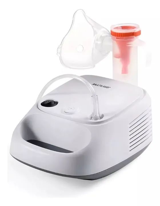 Inalador/Nebulizador "Multilaser" NebPlus - Branco e Laranja 127V/220V. - Foto 4