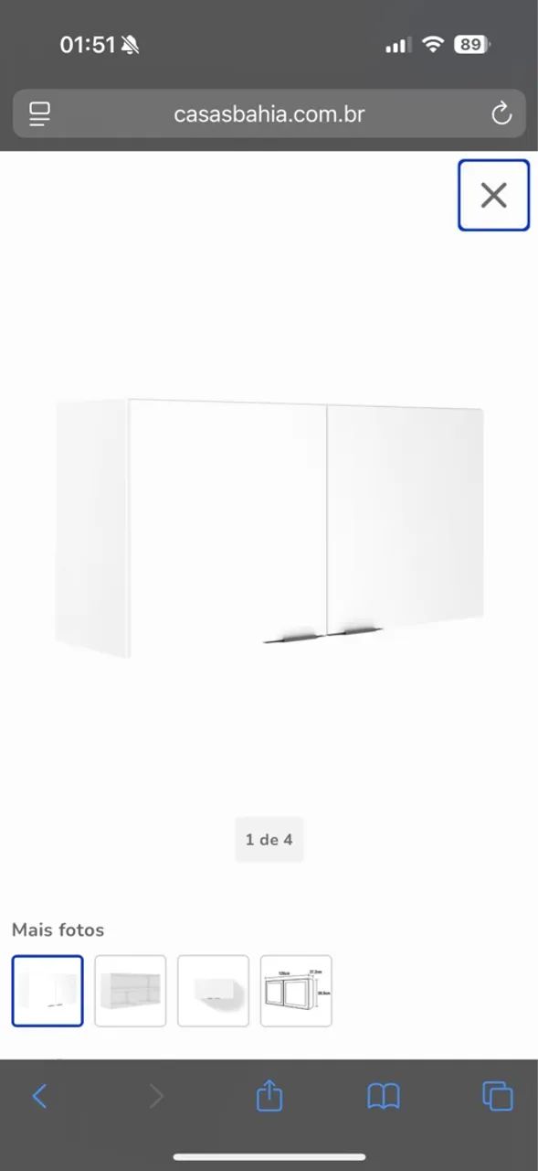 Lacrado Armário de Cozinha 2 Portas Branco