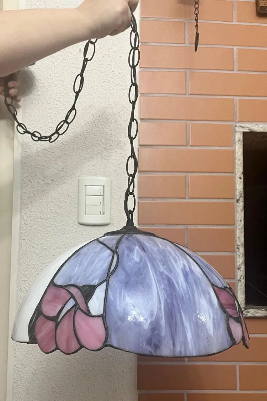 Lustre antigo estilo tifany - Foto 6