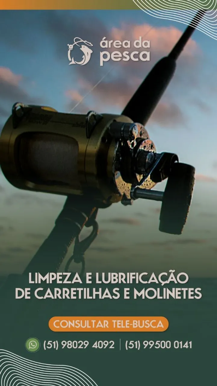 Limpeza e lubrificação de carretilhas e molinetes