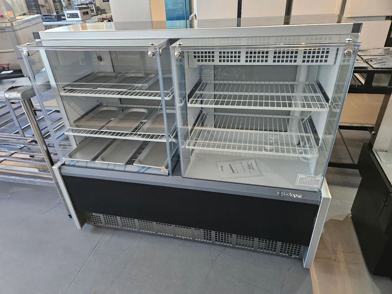 vitrine quente e fria 1,40m a pronta entrega 