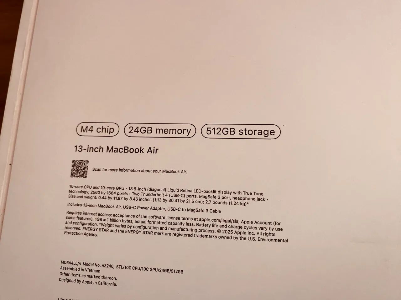 MacBook Air M4 Lacrado 24GB de RAM e 512 de Armazenamento - Foto 2