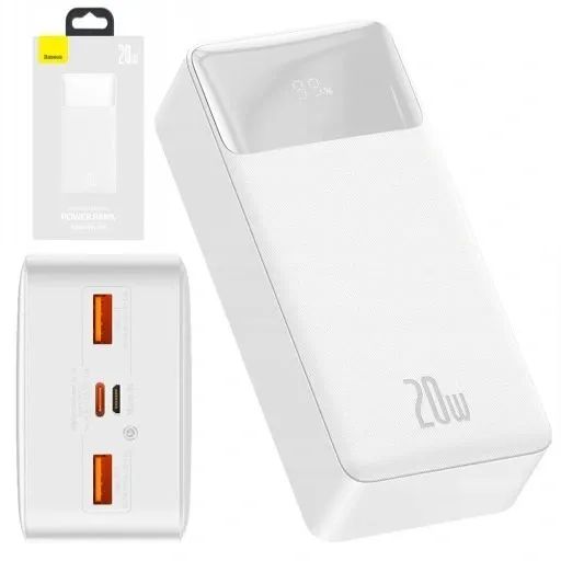 Baseus 30000mah 20w Display Digital Carga Rápida Cor Branco - Foto 4