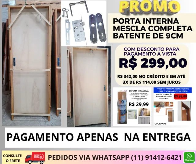 Porta 2.10x80 - frete a/c - pagamento na entrega