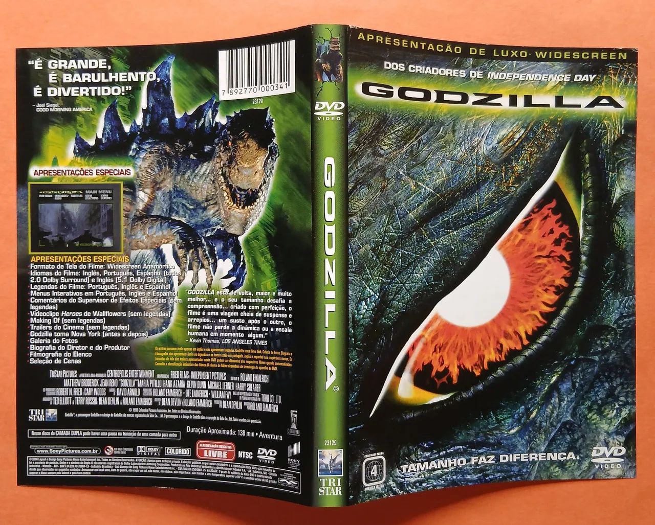 Dvd Godzilla (1998) (Capa Com Arte Interna) - Foto 3