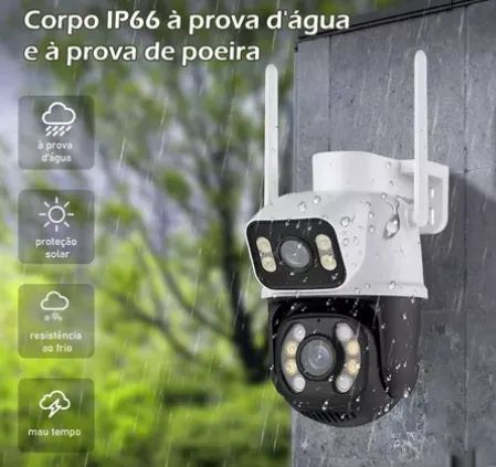 Câmera Segurança Externa Lente Dupla Rastreamento Zoom Wi-Fi 2,4Ghz IP66 App ICSEE z919 - Foto 4