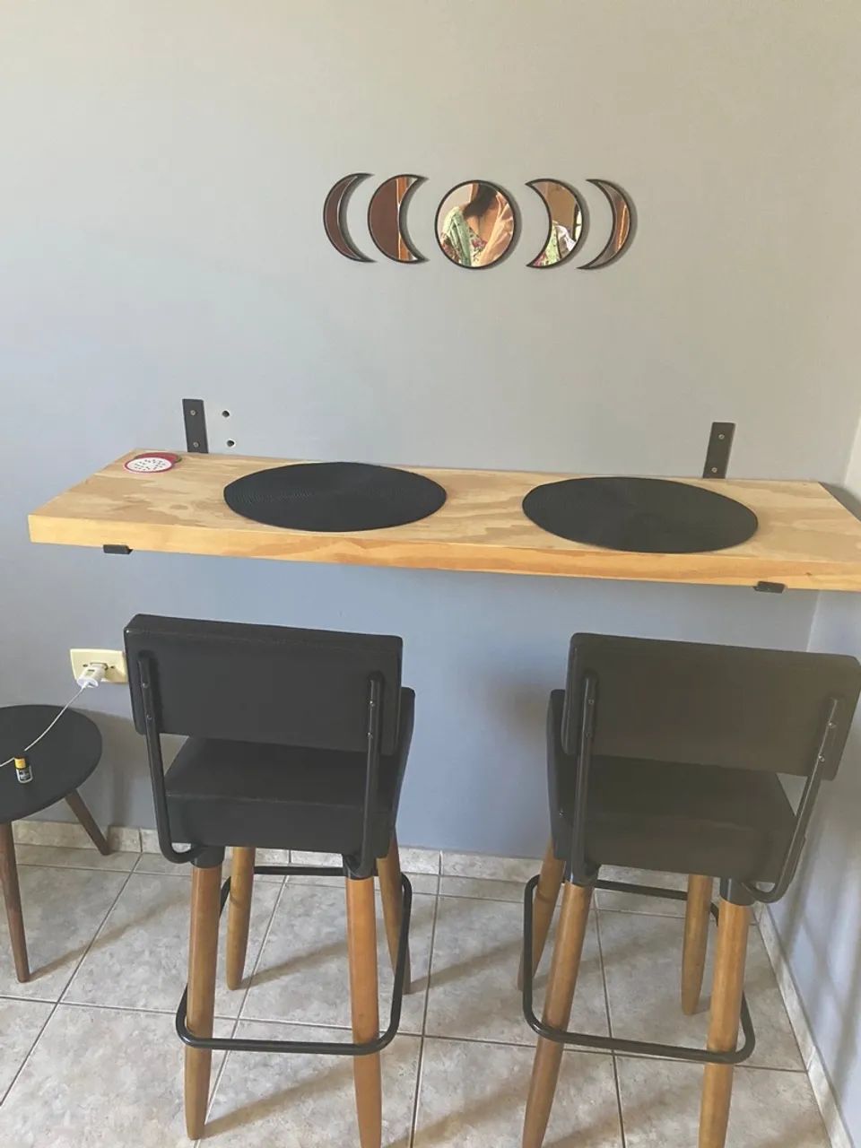 Mesa suspensa mdf 130x40 com suporte