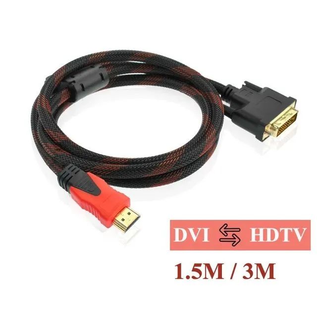 Cabo DVI para HDMI 1.5M - Alta Qualidade