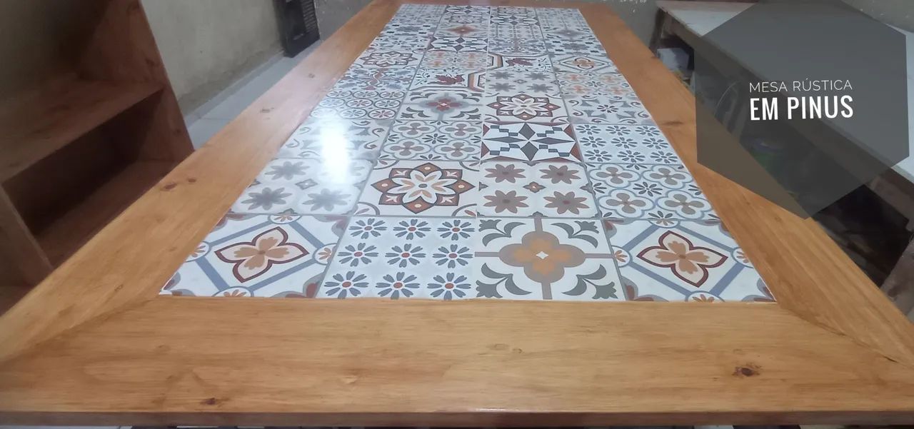 Mesa rústica em madeira pinus  - Foto 3