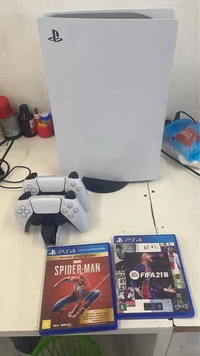 Ps5 usado de 1 ano e 3 meses nunca deu problema  +  2 controles  +  base de carregamento - Foto 3