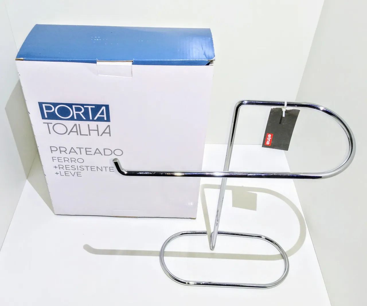 Porta toalha de metal prateado - Etna