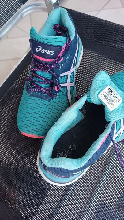 Tênis Asics Feminino - Verde e Azul