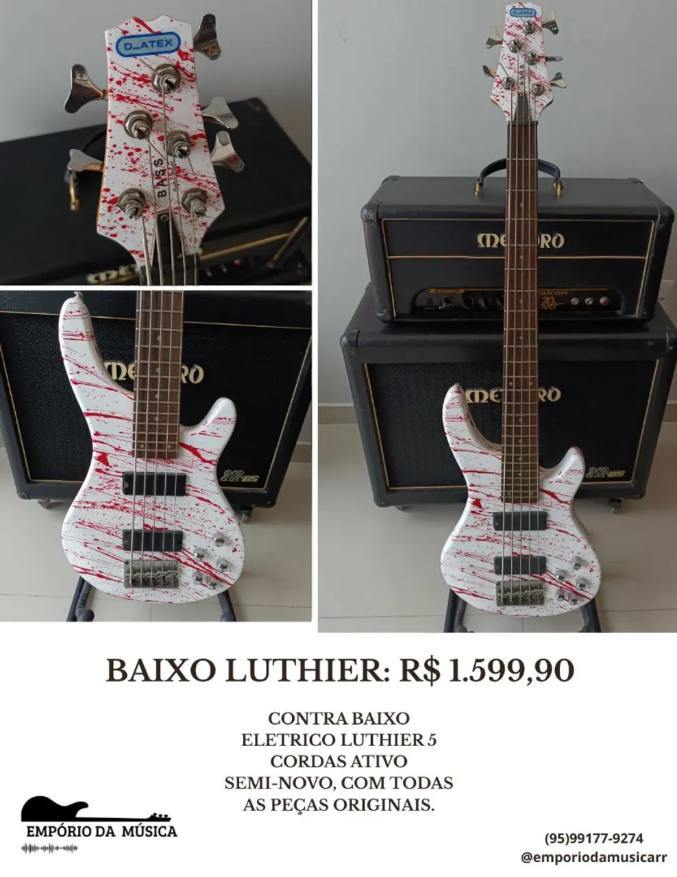 Contra Baixo 5 Cordas Ativo - Seminovo