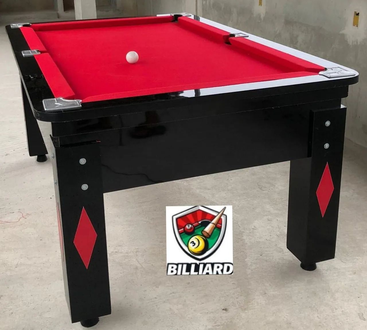 Sinuca Comercial Preta Pano Vermelho  - Foto 2