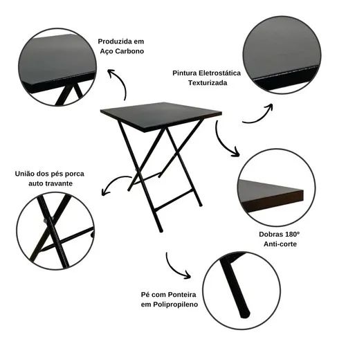 Mesa dobrável de metal  - Foto 4