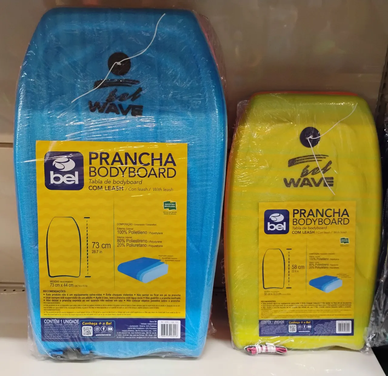 Prancha Bodyboard Bel Wave - Com Leash