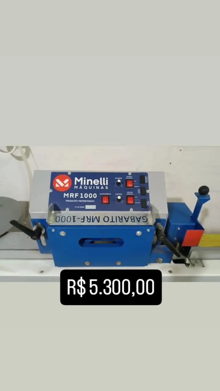 Refiladora de fita borda Minelli RF1000, super conservada pouco uso.