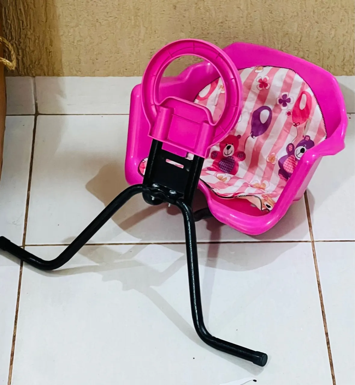 Cadeira de Bicicleta Dianteira Frontal Cadeirinha Luxo Cor: Pink
